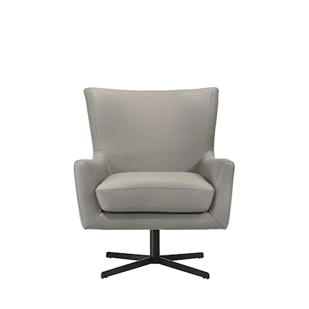 Transitional Slate Gray Swivel Chair