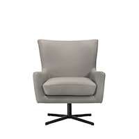 Transitional Slate Gray Swivel Chair