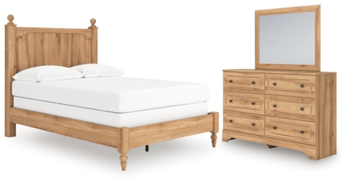 Full Panel Bed, Dresser And Mirror