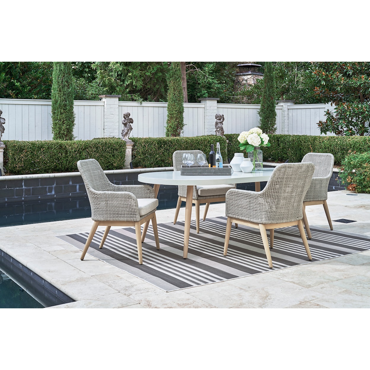 Signature Design by Ashley Seton Creek Outdoor Dining Arm Chair (Set of 2)
