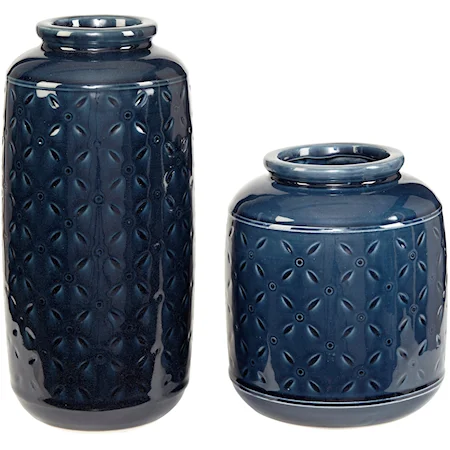 Marenda Navy Blue Vase Set