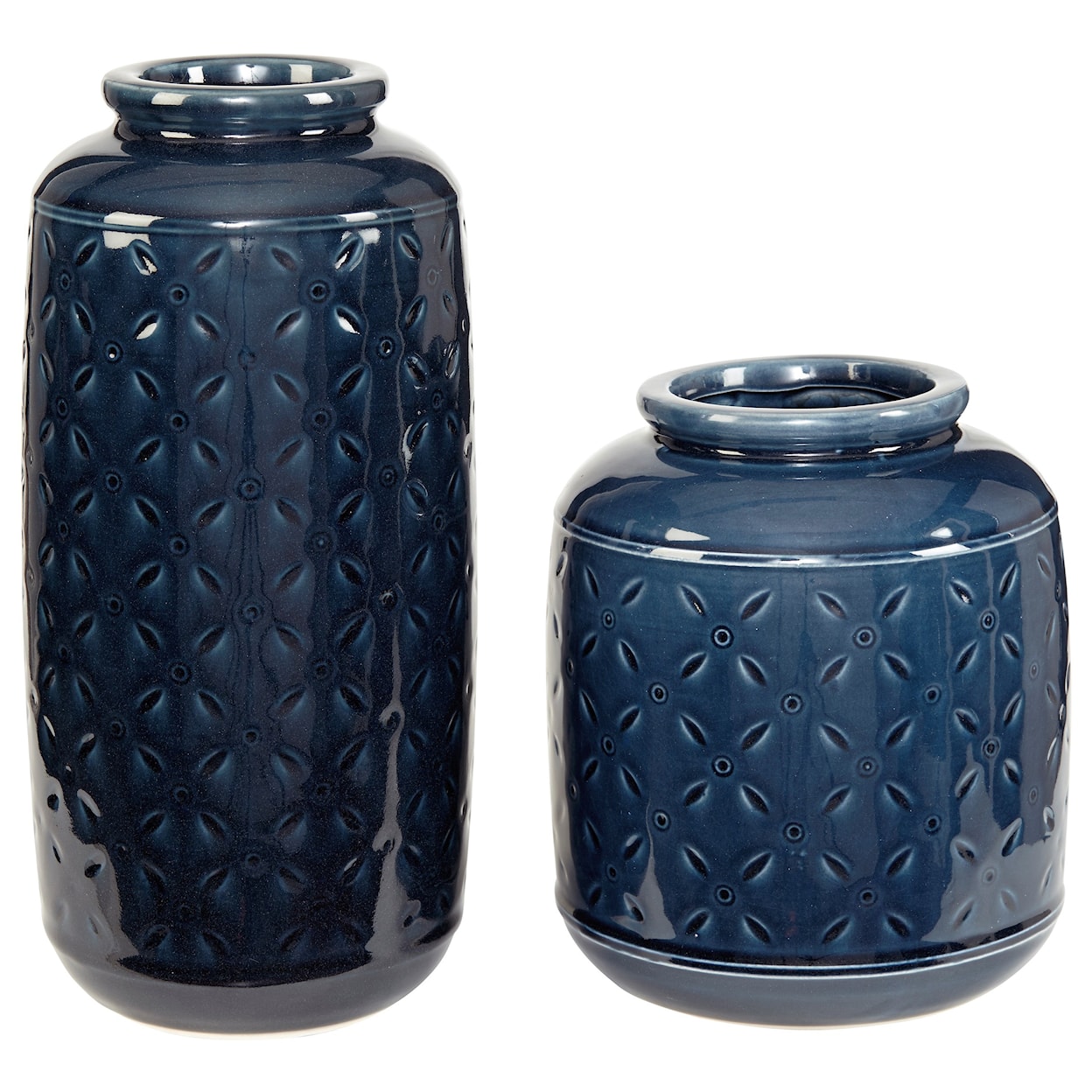 Signature Design by Ashley Accents Marenda Navy Blue Vase Set