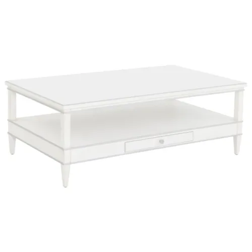 Transitional 1-Drawer Cocktail Table with Lower Shelf