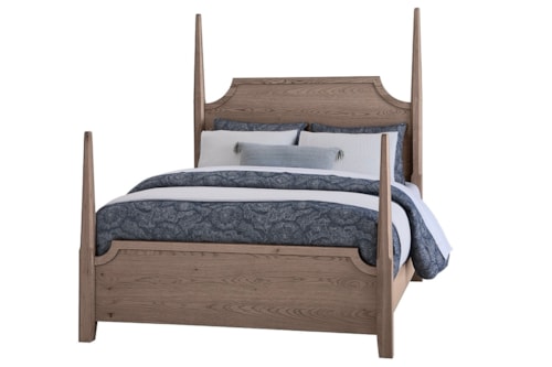 Transitional California King Pencil Poster Bed
