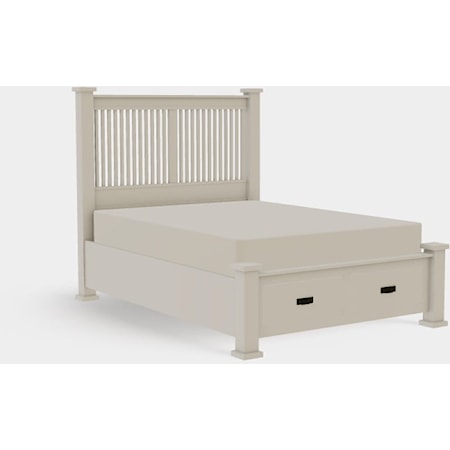 American Craftsman Queen Prairie Spindle Bed with Footboard Storage