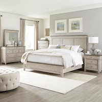 Modern Farmhouse 5-Piece King Panel Bedroom Set with Charging Station