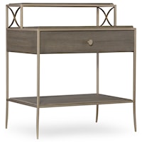 Contemporary 1-Drawer Leg Nightstand with Metal Frame