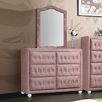 Glam Style Dresser and Mirror Set