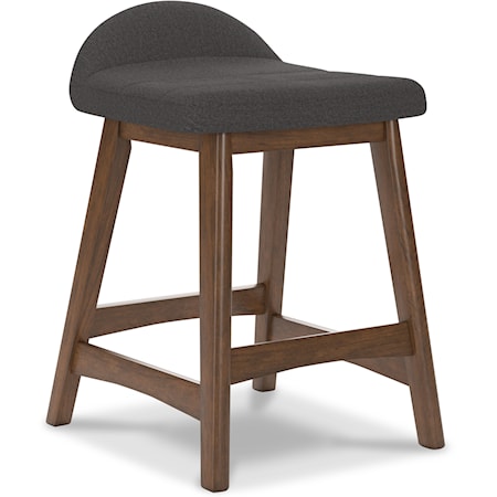 Counter Height Bar Stool in Charcoal Fabric