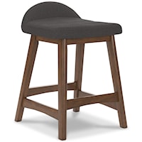 Counter Height Bar Stool in Charcoal Fabric