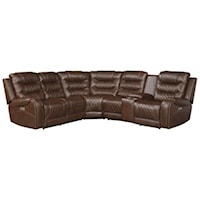 Transitional Power Reclining Sectional with USB Ports