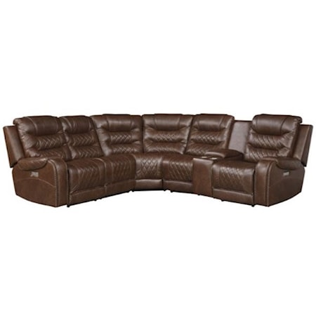 Transitional Power Reclining Sectional with USB Ports