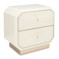 Transitional 2-Drawer Nightstand with Plinth Base