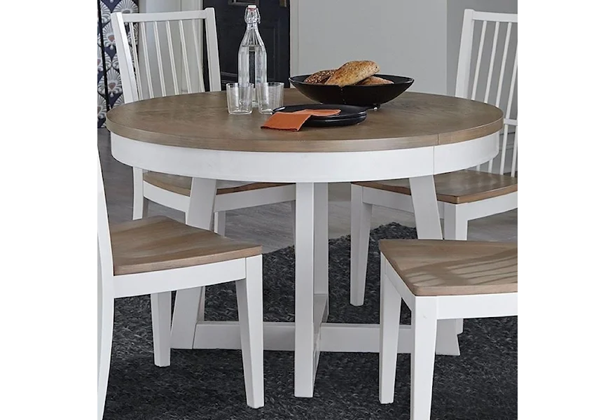 Americana Modern Dining Table 48 in. Round to 66 in. by Paramount Furniture at Reeds Furniture