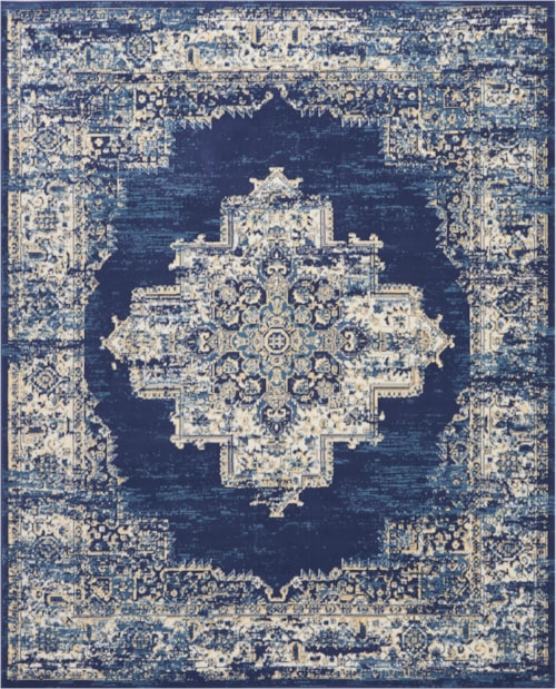 7'10" x 9'10" Navy Blue Rectangle Rug