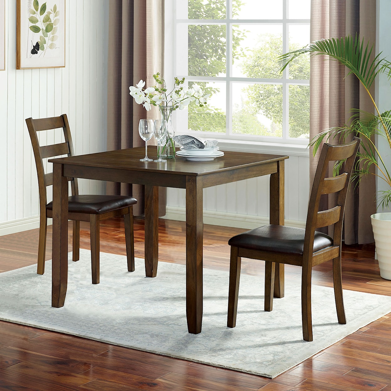 Furniture of America Gracefield 3 Pc. Dining Table Set