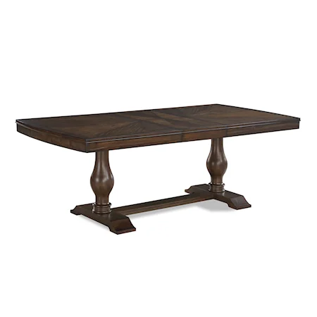 Transitional Dining Table with 18" Table Leaf