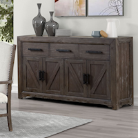 Farmhouse 4-Door Server Cabinet