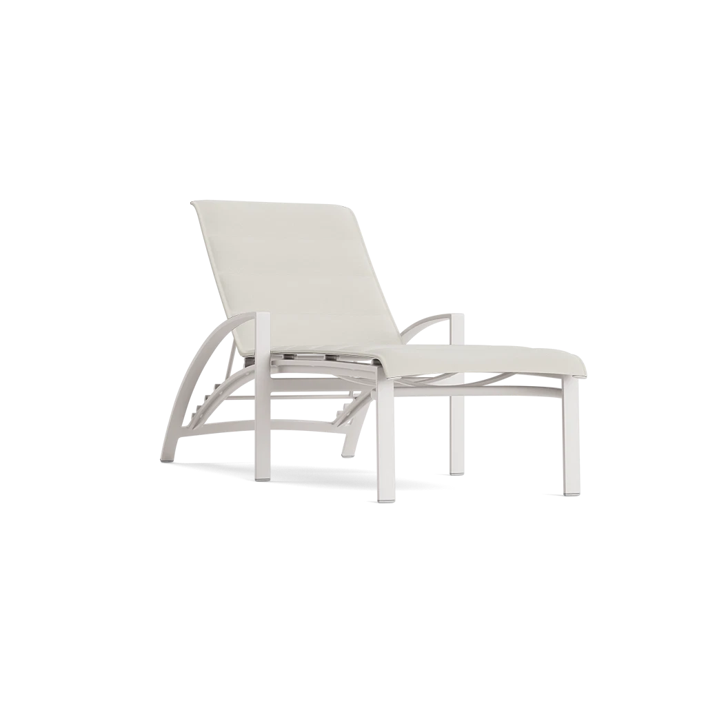 Stacking Adj. Padded Sling Chaise Lounge