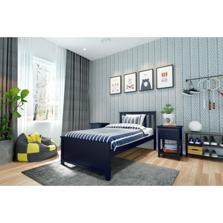 Youth Twin Single Bed in Blue