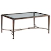 Artistica Artistica Metal Sangiovese Small Rectangular Cocktail Table with Glass Top