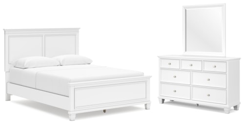 3pc Queen Panel Bed, Dresser & Mirror