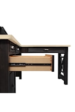 Liberty Furniture Heatherbrook Transitional L Shaped Desk with USB Ports and Multiple Storage Options