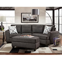 Transitional Sofa Cuddler with Exposed Wooden Legs