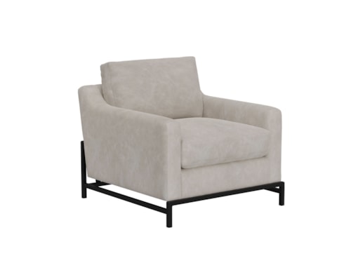 Transitional Armchair with Iron Base