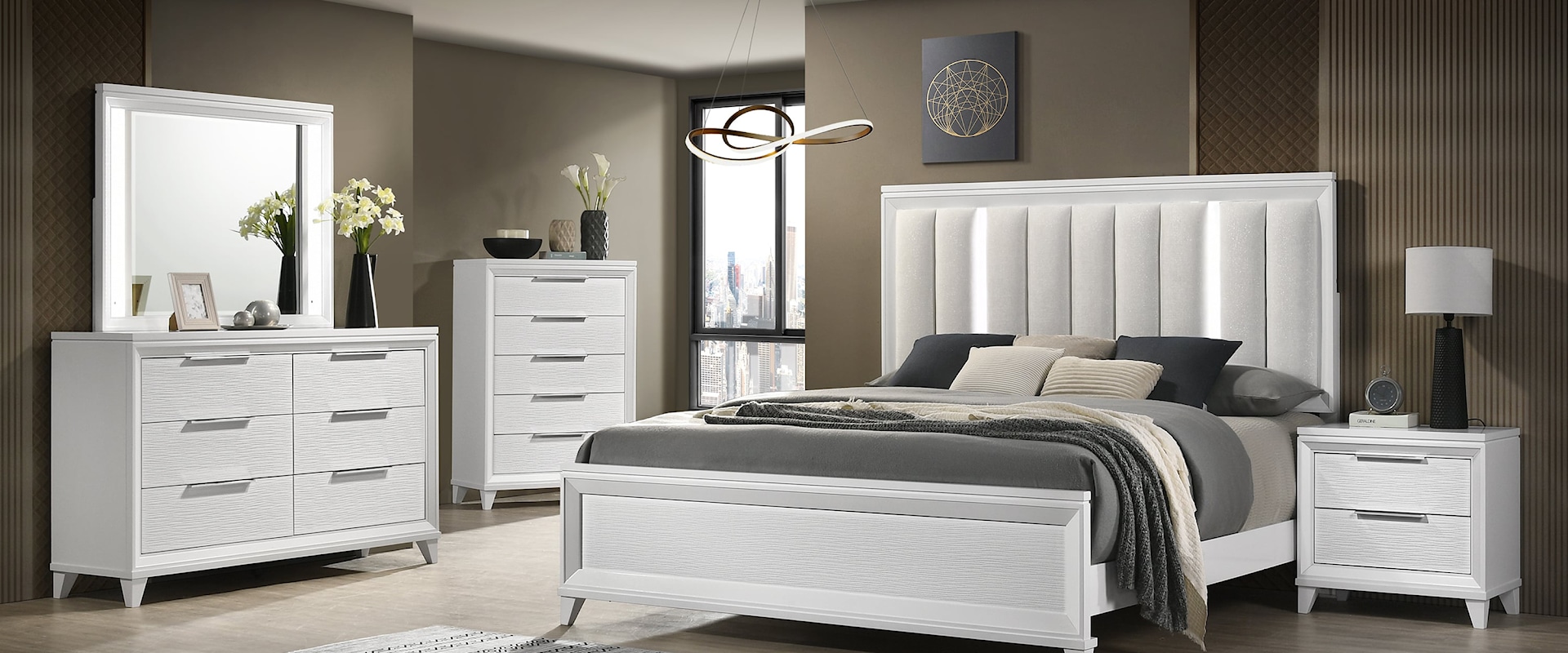 Cressida Contemporary 5-Piece Bedroom Set - King