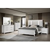 Crown Mark CRESSIDA CRESCENT WHITE LED QUEEN BED |