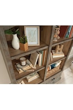 Sauder Sonnet Springs Rustic 6-Shelf Bookcase with Drawers