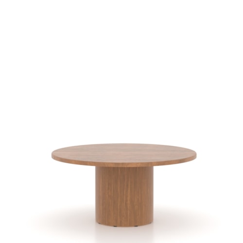 Contemporary Round Pedestal Table w/Fluted Base