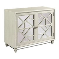 Transitional Accent Cabinet with Mirrored Doors