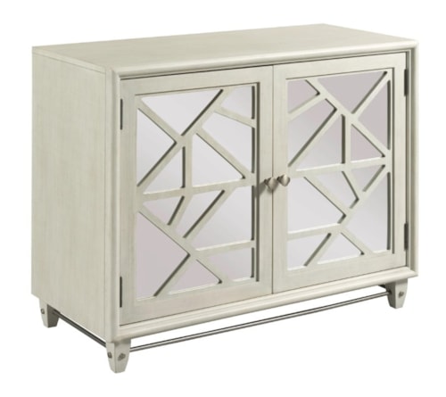 Transitional Accent Cabinet with Mirrored Doors
