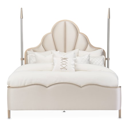 Scalloped Queen Poster Bed