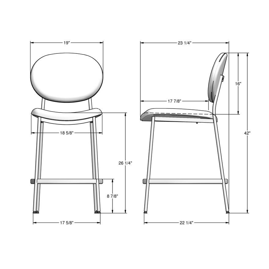 Upholstered Counter Height Stool