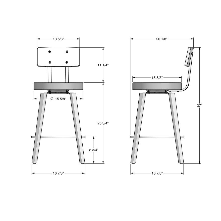 Amisco Esteban Upholstered Counter Swivel Stool