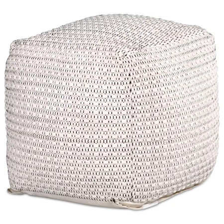 Handwoven Cube Pouf