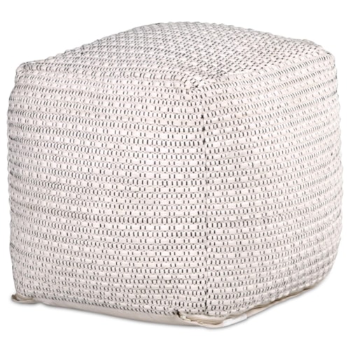 Handwoven Cube Pouf