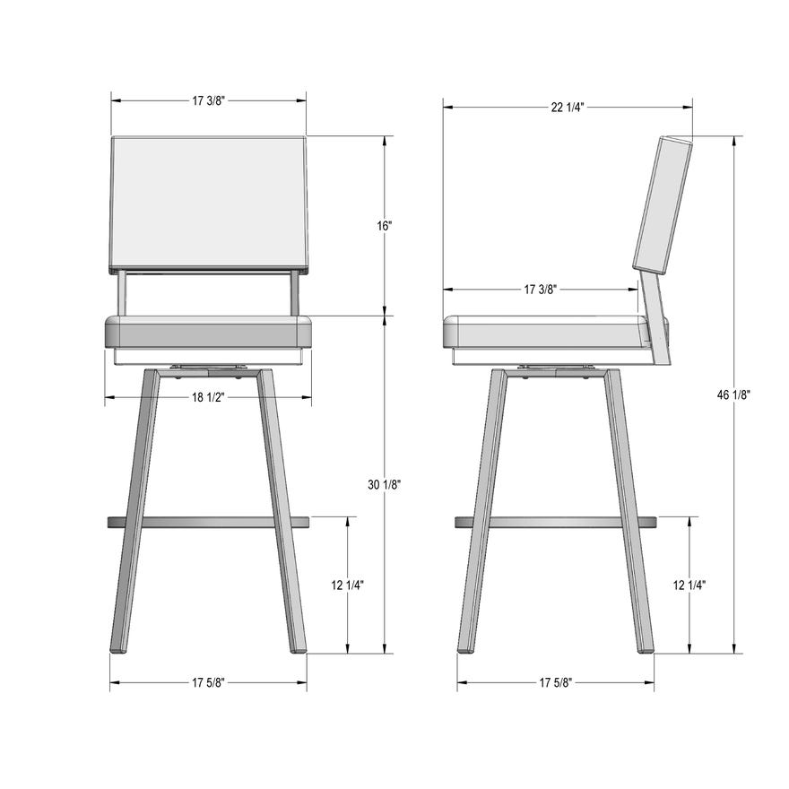 Upholstered Bar Height Swivel Stool