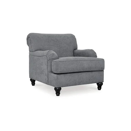 Contemporary Accent Chair with English Armrests