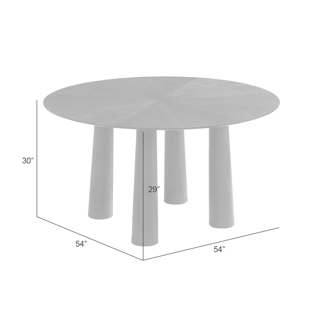 Armen Living Klarissa 54" Round Wooden Dining Table