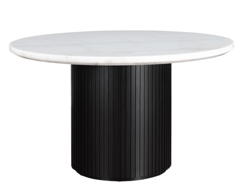 Contemporary 52" Round Dining Table with Marble Top