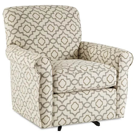 Casual Swivel Glider Chair with Rolled Arms