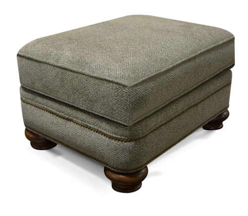 Traditional Ottoman with Nailhead Trim