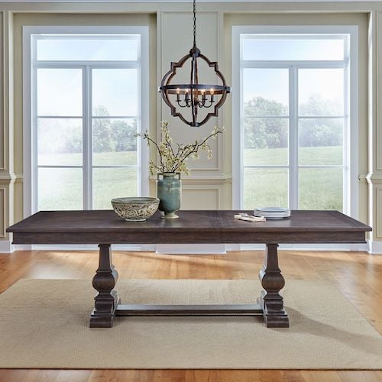Liberty Furniture Paradise Valley 6-Piece Dining Trestle Table Set