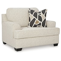 Contemporary Oversized Chair with Accent Pillow