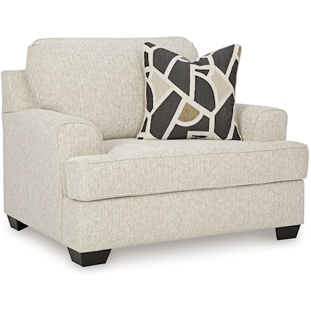 Contemporary Oversized Chair with Accent Pillow