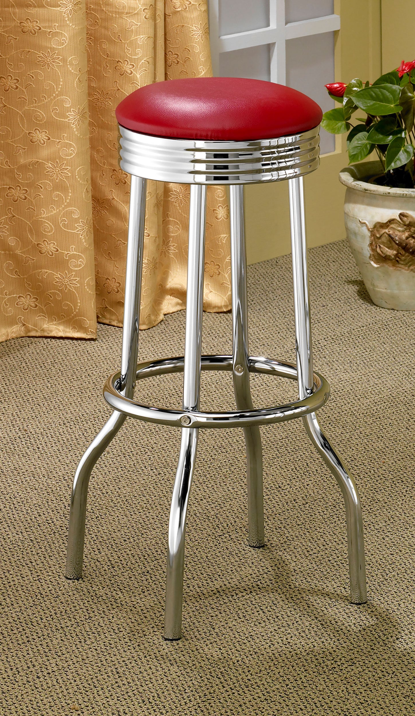 Swivel Bar Stool Red